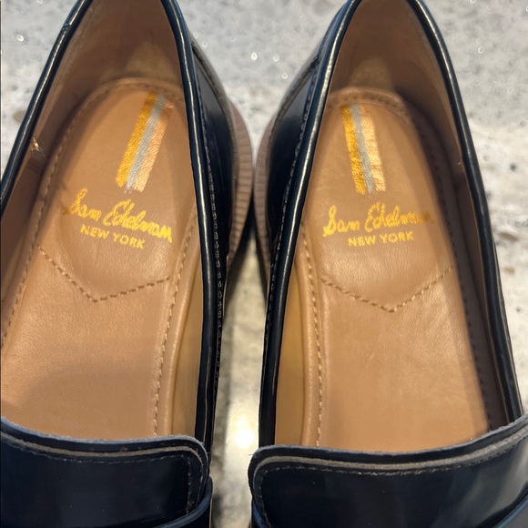 Sam Edelman Black Loafers with Gold Accent - Picture 8 of 9